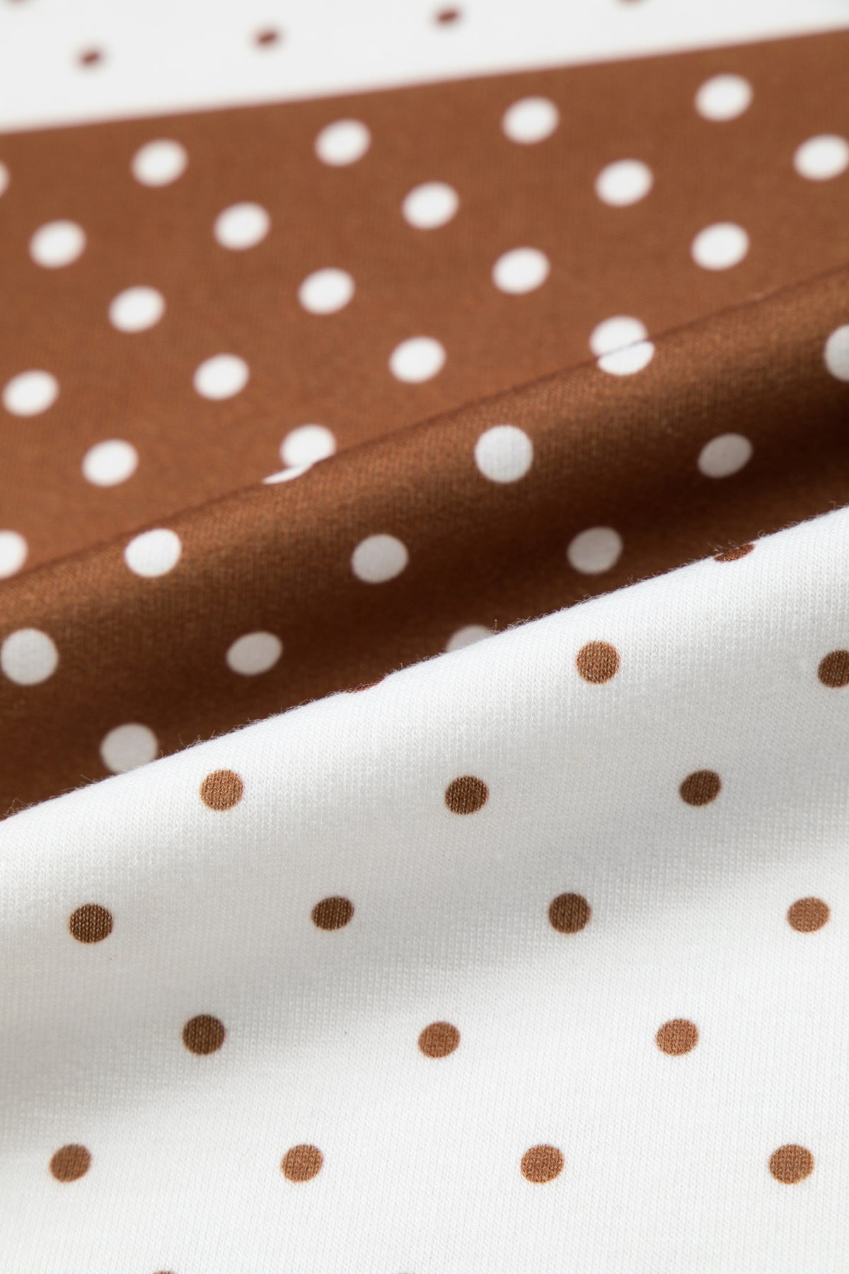 Blue Polka Dot Patchwork Colorblock Long Sleeve Top