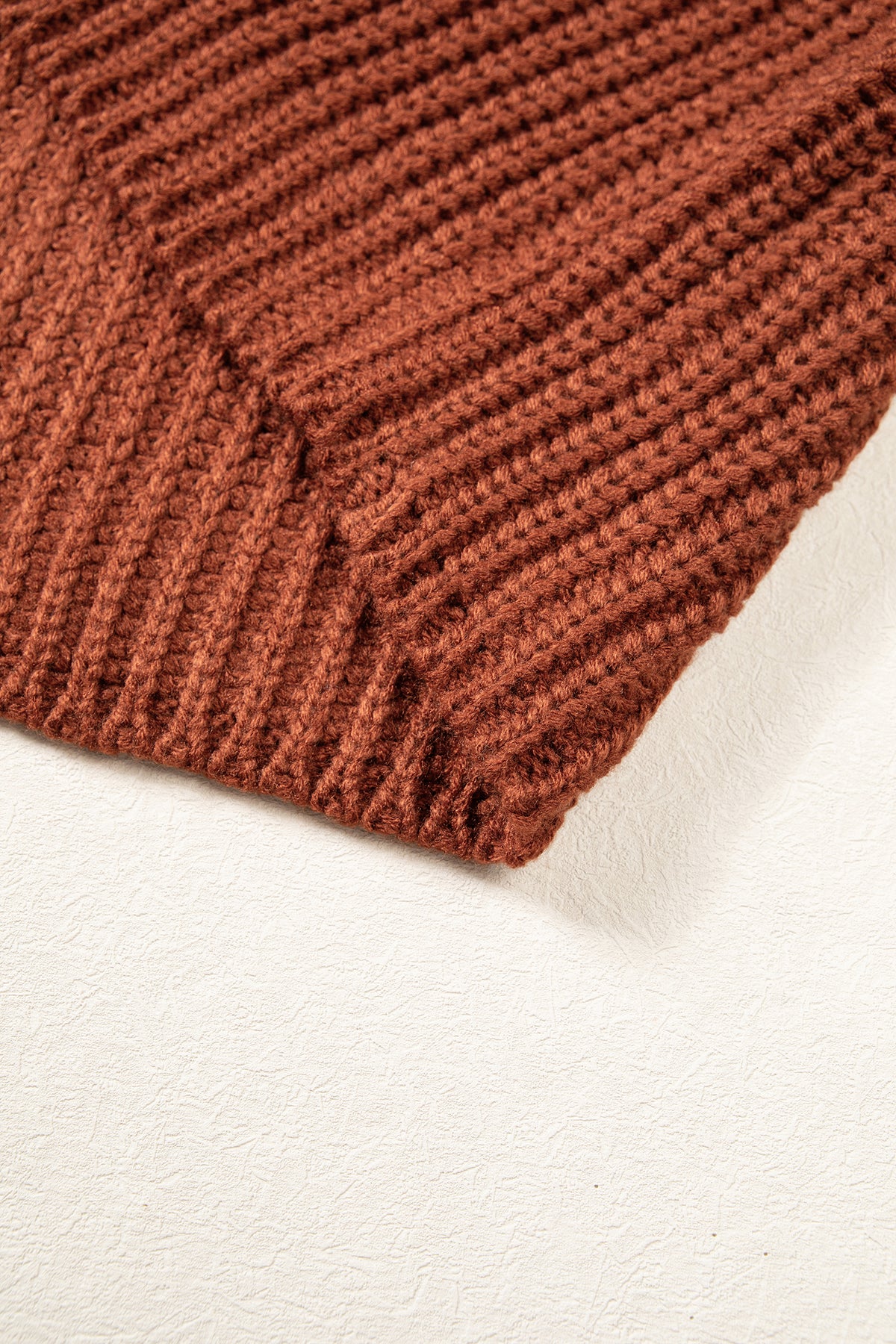 Cinnamon Solid Color Short Sleeve Zipper Knit High Neck Sweater