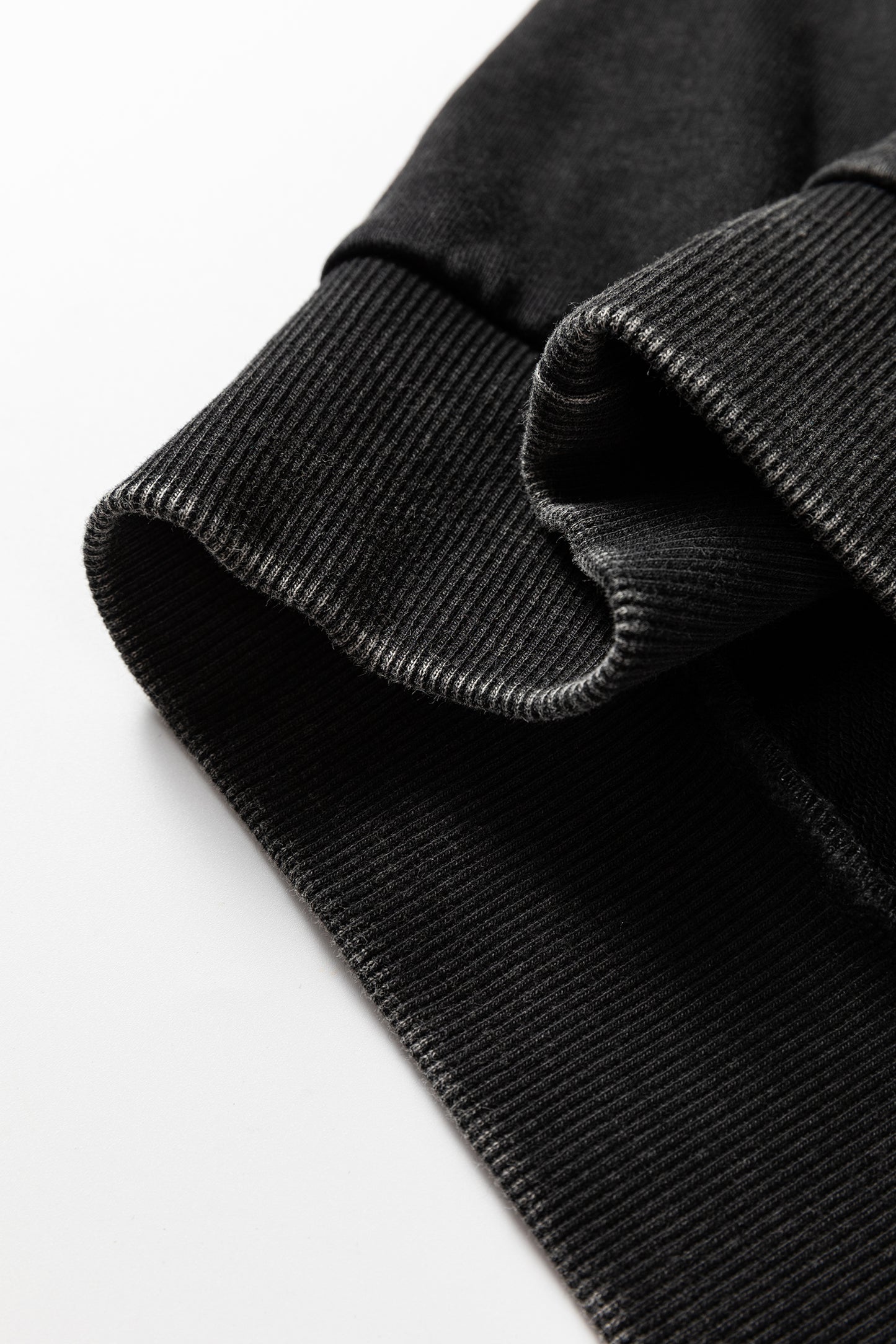 Black Half Zip Kangaroo Pocket Mineral Wash Baggy Hoodie