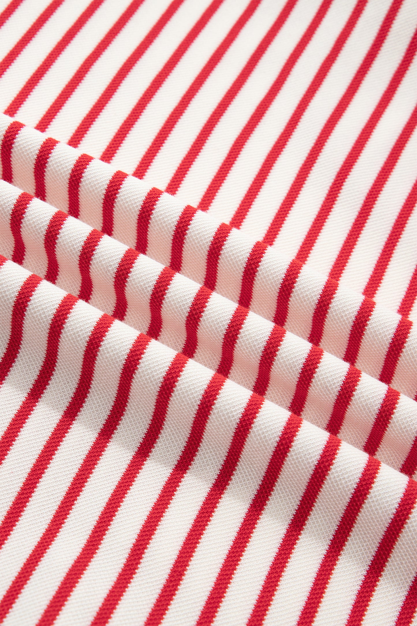 Red Stripe Quarter Zip Polo Collar T Shirt Dress with Pockets