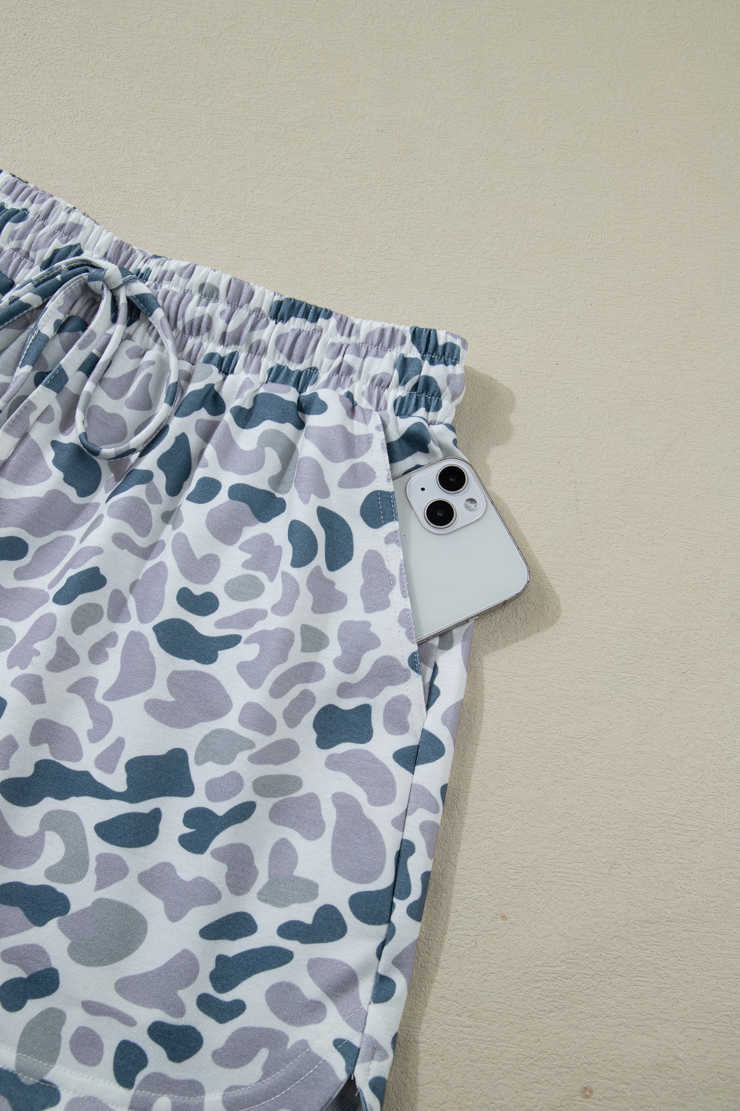 Multicolour Abstract Patterned Polo Collar T Shirt and Shorts Set