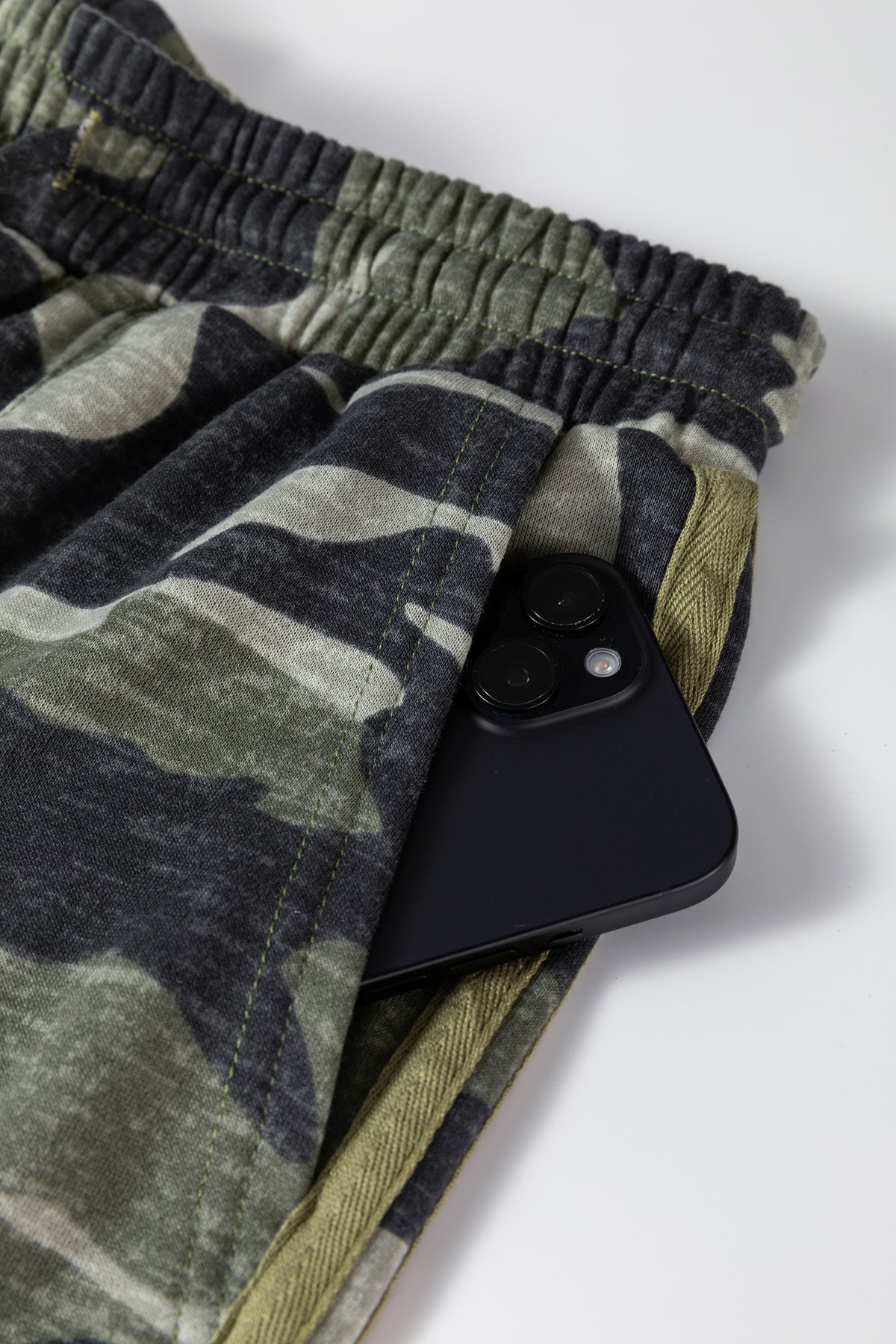 Multicolour Camouflage Patchwork Striped Detail Long Sleeve Top Casual Pants Set