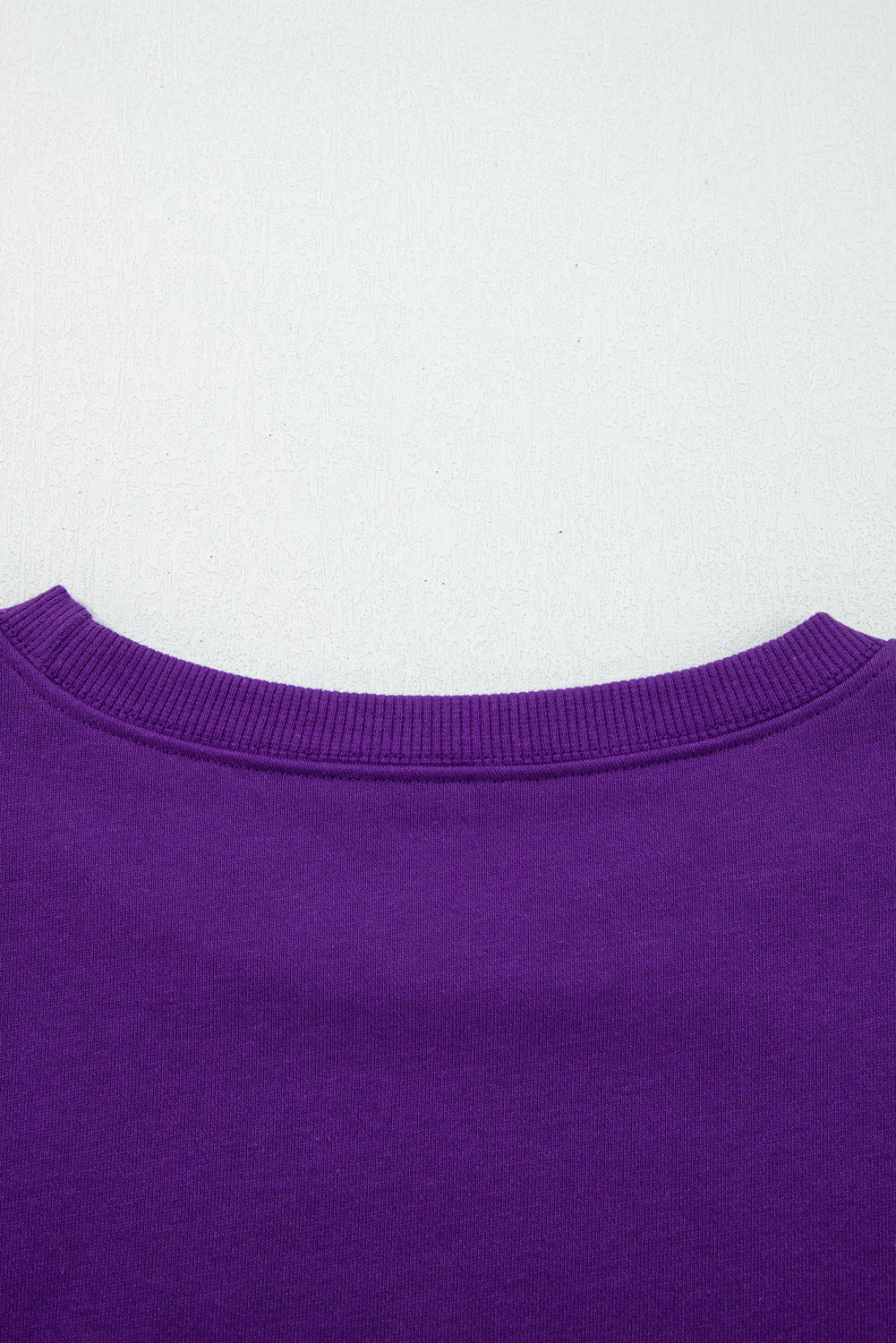 Tillandsia Purple Varsity Stripe Detail Drop Shoulder Pullover Mini Skirt Set