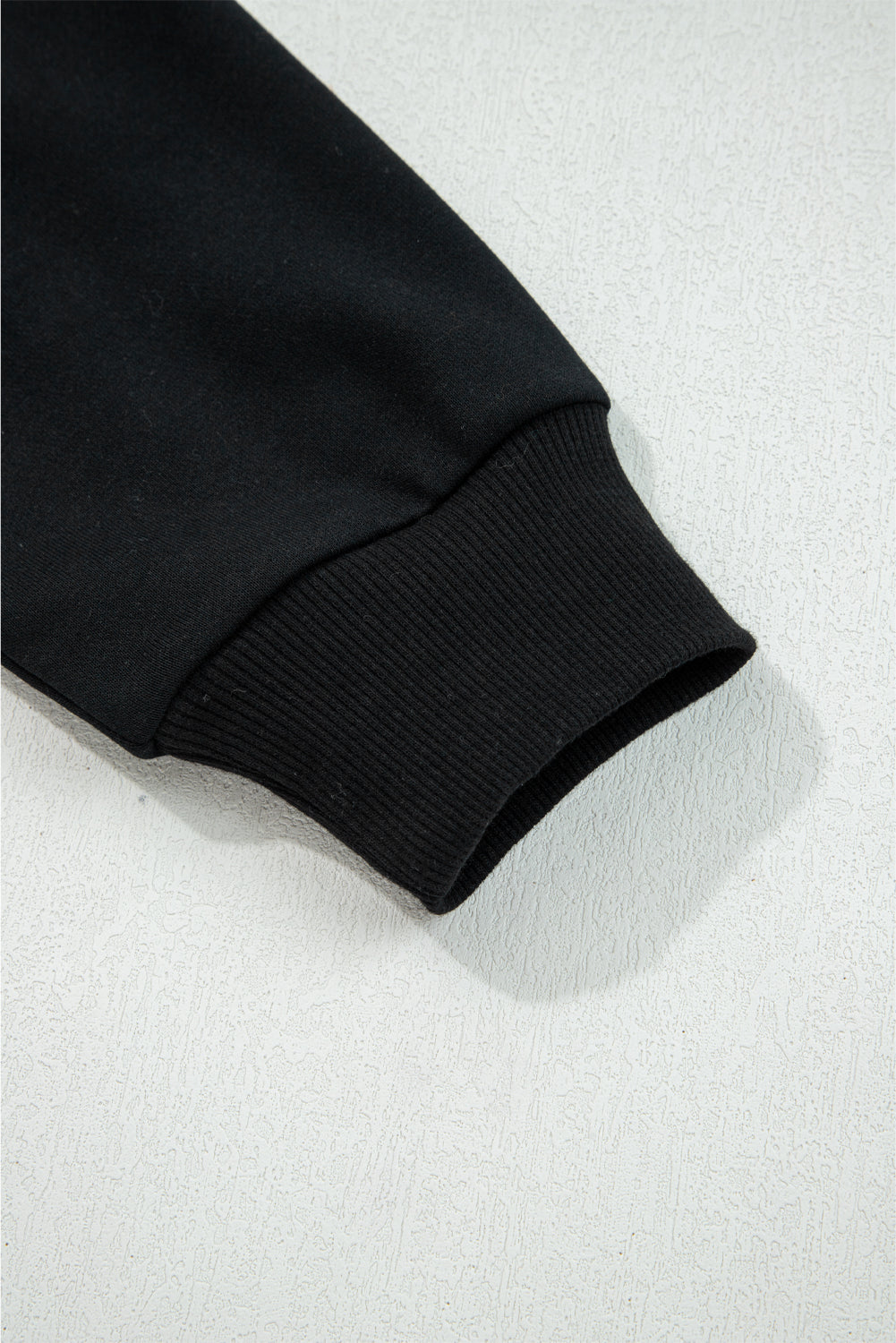 Black Varsity Baseball Bow Graphic Striped Sleeve Baggy Sweatshirt