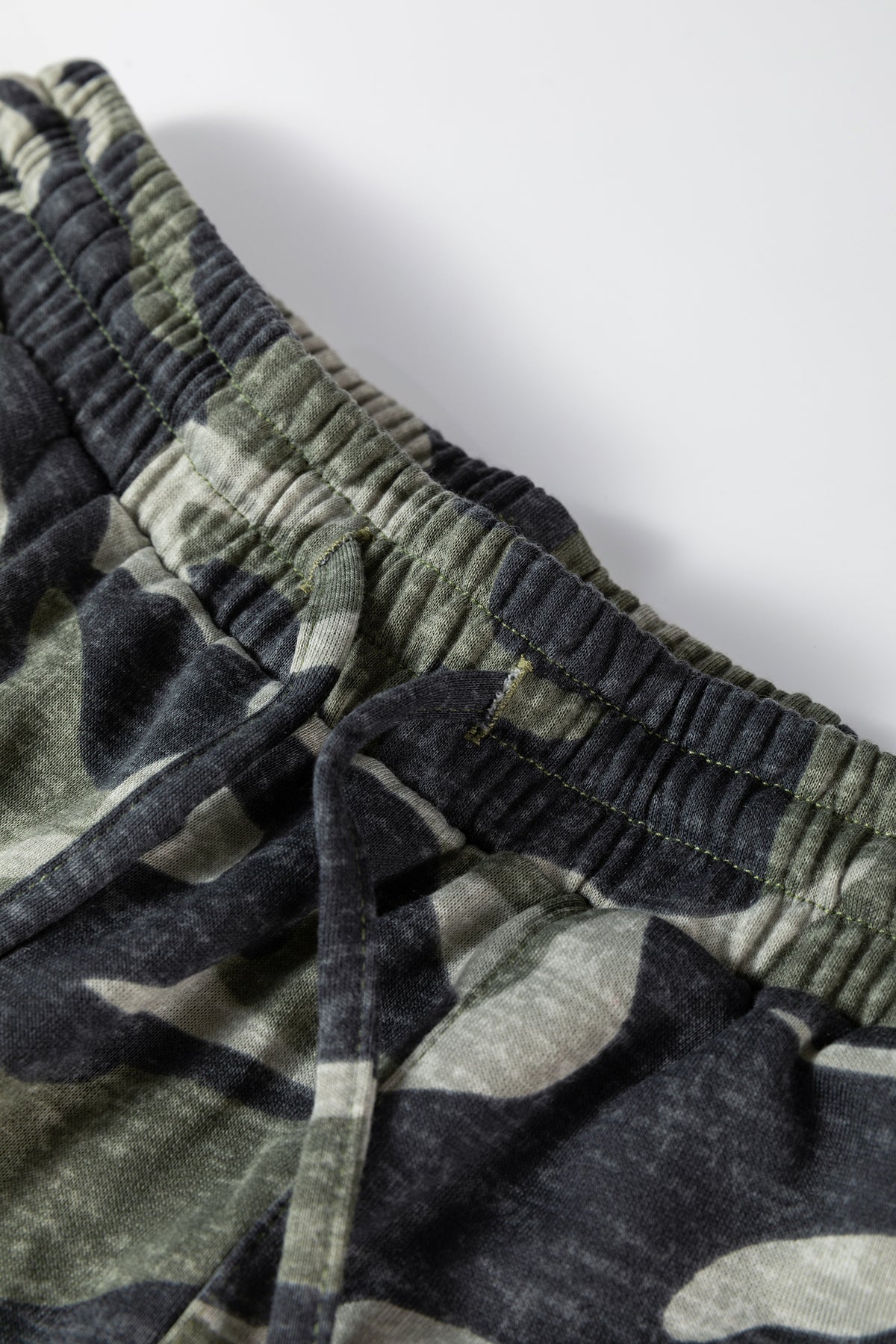 Multicolour Camouflage Patchwork Striped Detail Long Sleeve Top Casual Pants Set