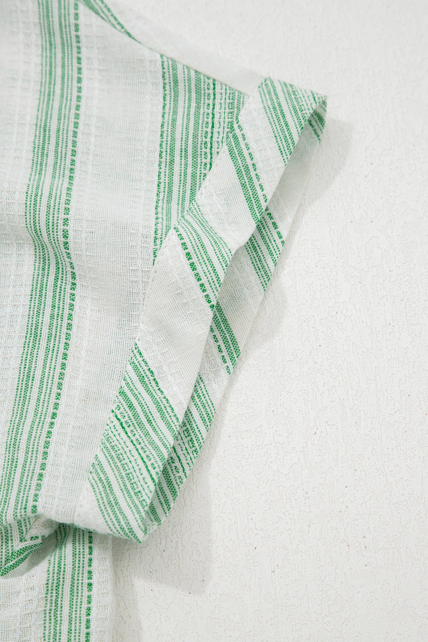 Green Breathable Gauze Half Button Short Sleeve Casual Blouse