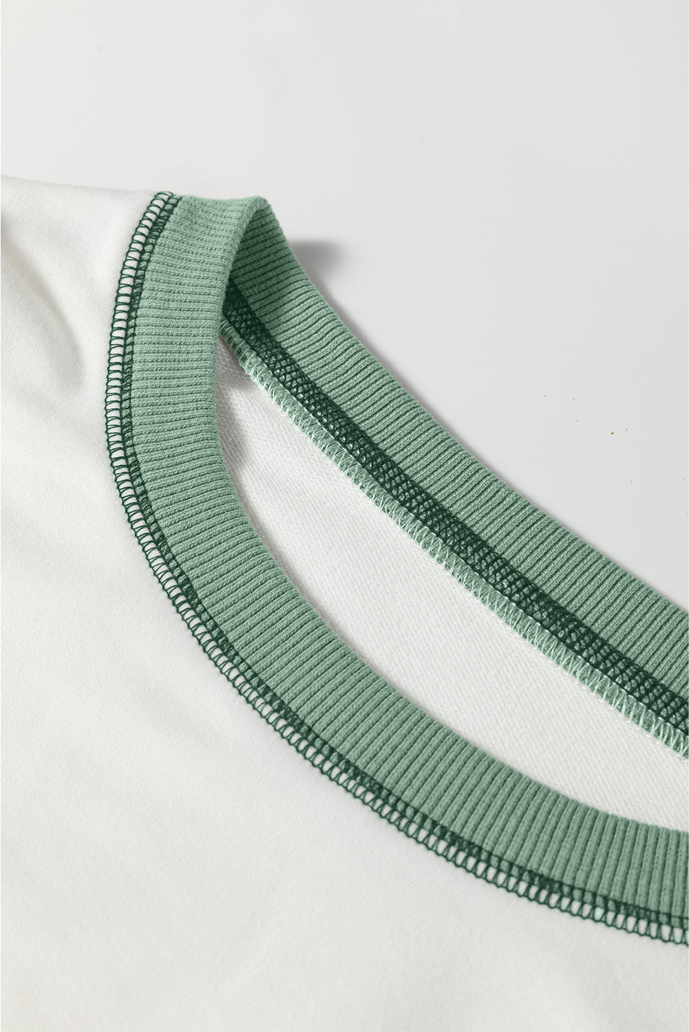 Green Stripe Colorblock Patchwork Contrast Stitching Oversize Sweatshirt