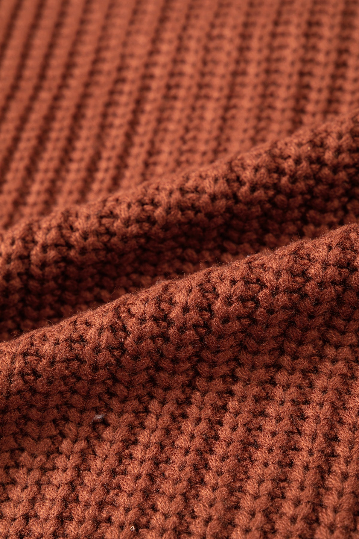 Cinnamon Solid Color Short Sleeve Zipper Knit High Neck Sweater